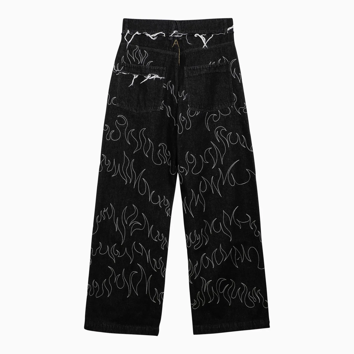 Airei    Airei Black Washed Denim Jeans With Embroidery
