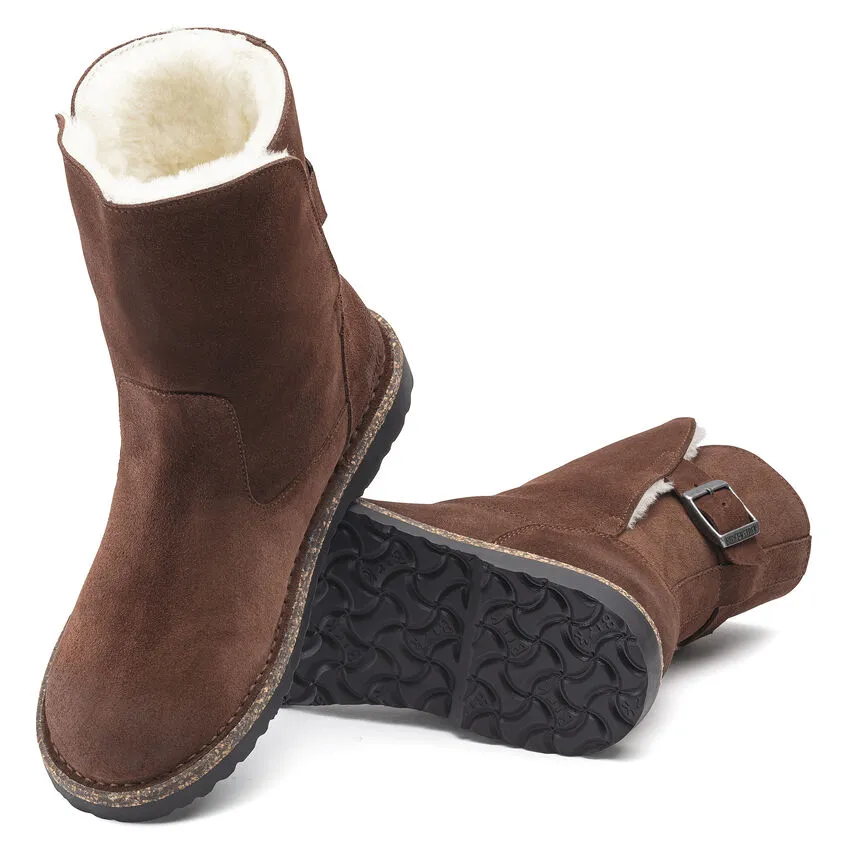 Birkenstock Womens Uppsala Shearling Lined Suede Boot- Espresso Suede Leather