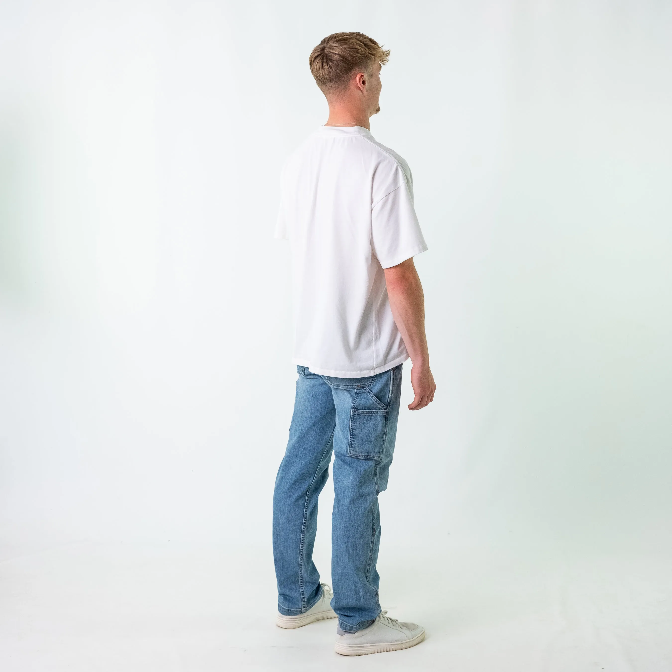 Blue 90s Carhartt Denim Carpenter Jeans Baggy Pants (34x32)
