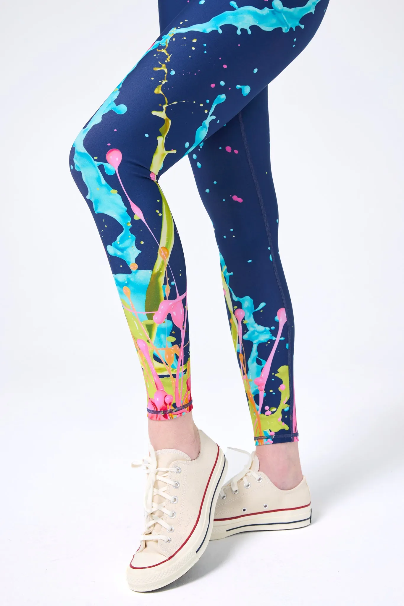 DuoKnit Leggings in Midnight Blue Splatter