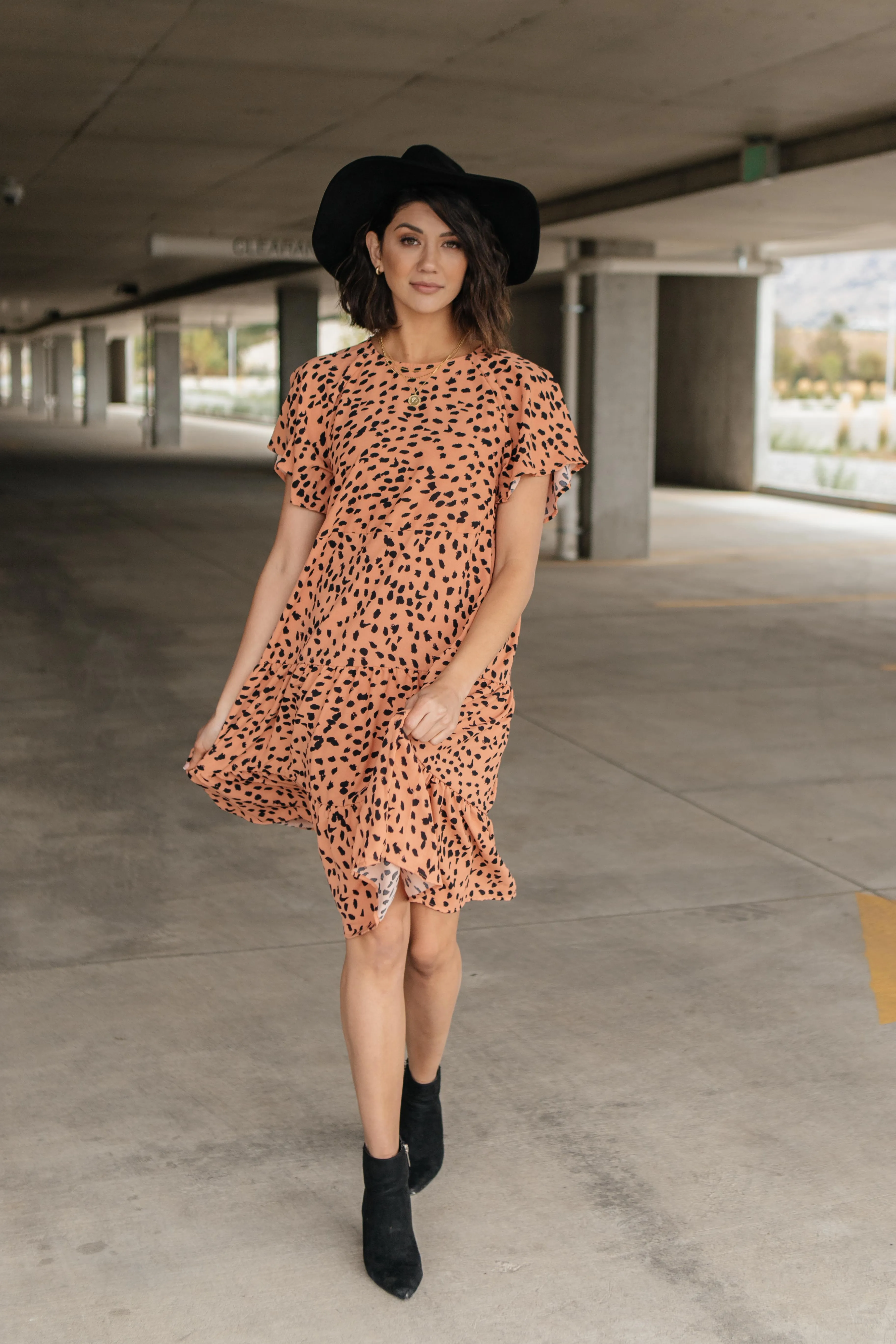 Fall Fancy Tiered Dress In Sunrise - On Hand