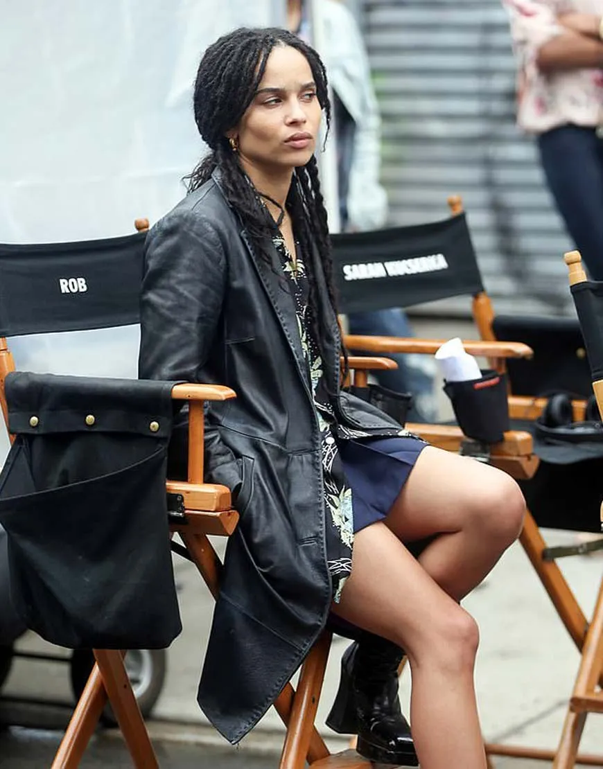 High Fidelity Zoe Kravitz Leather Coat | Robyn 'Rob' Brooks Black Coat