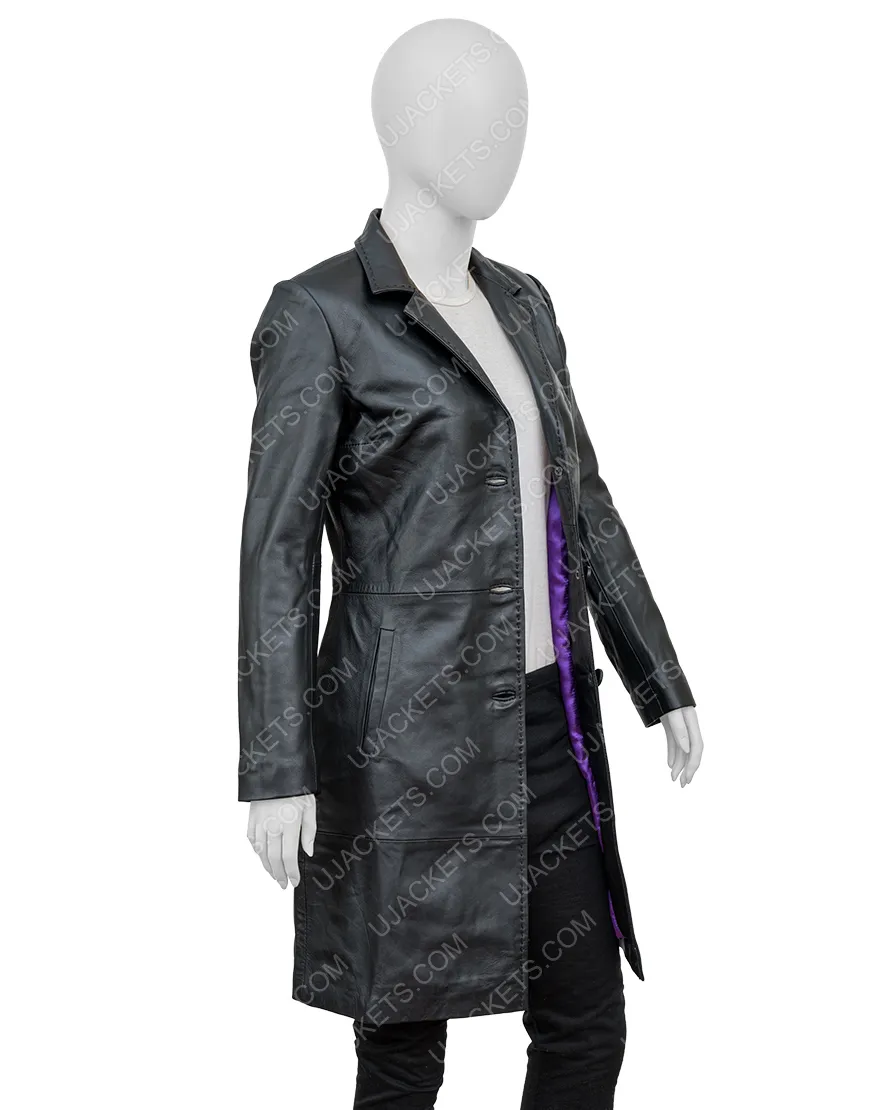High Fidelity Zoe Kravitz Leather Coat | Robyn 'Rob' Brooks Black Coat