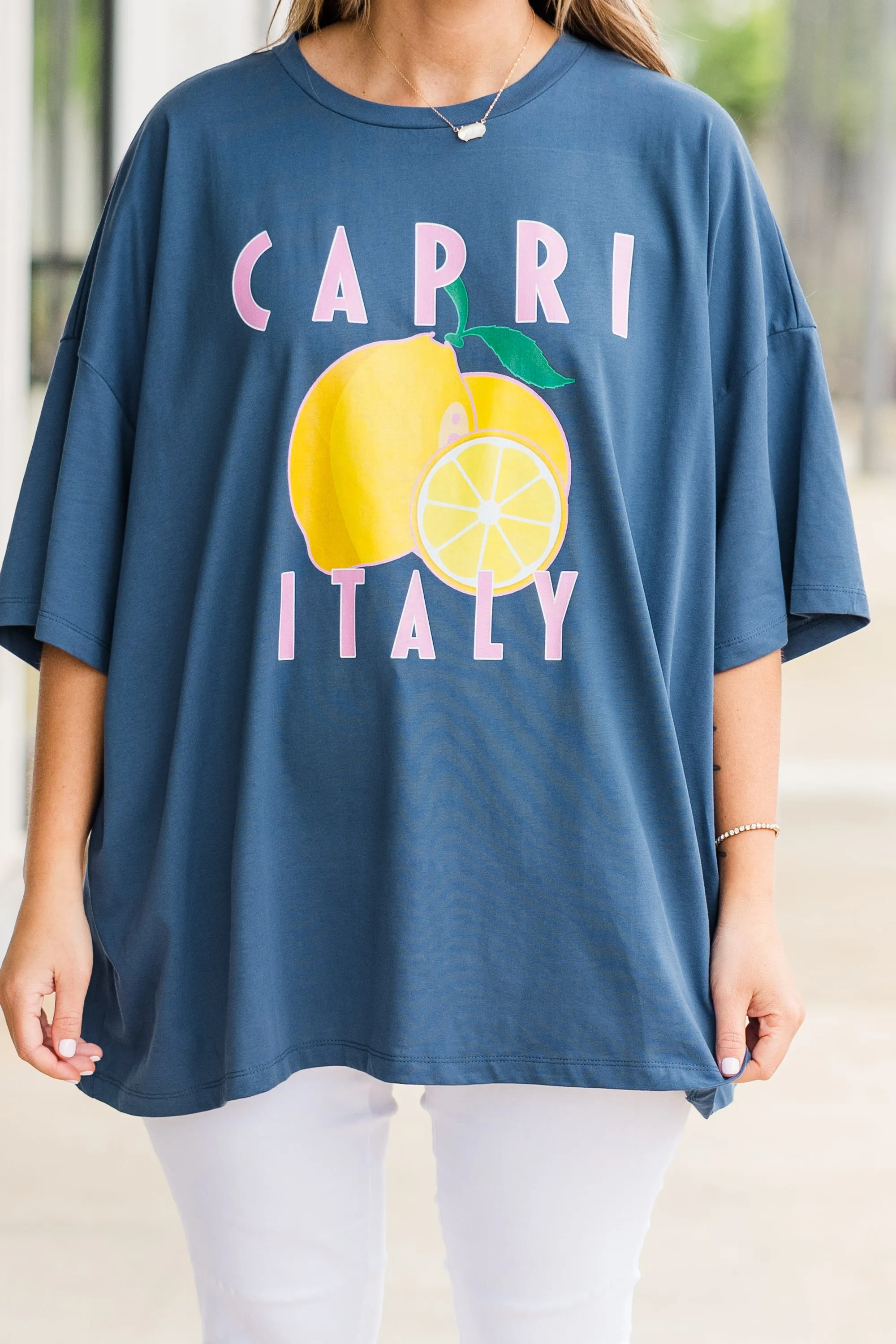 Italian Summer Boyfriend Tee, Navy