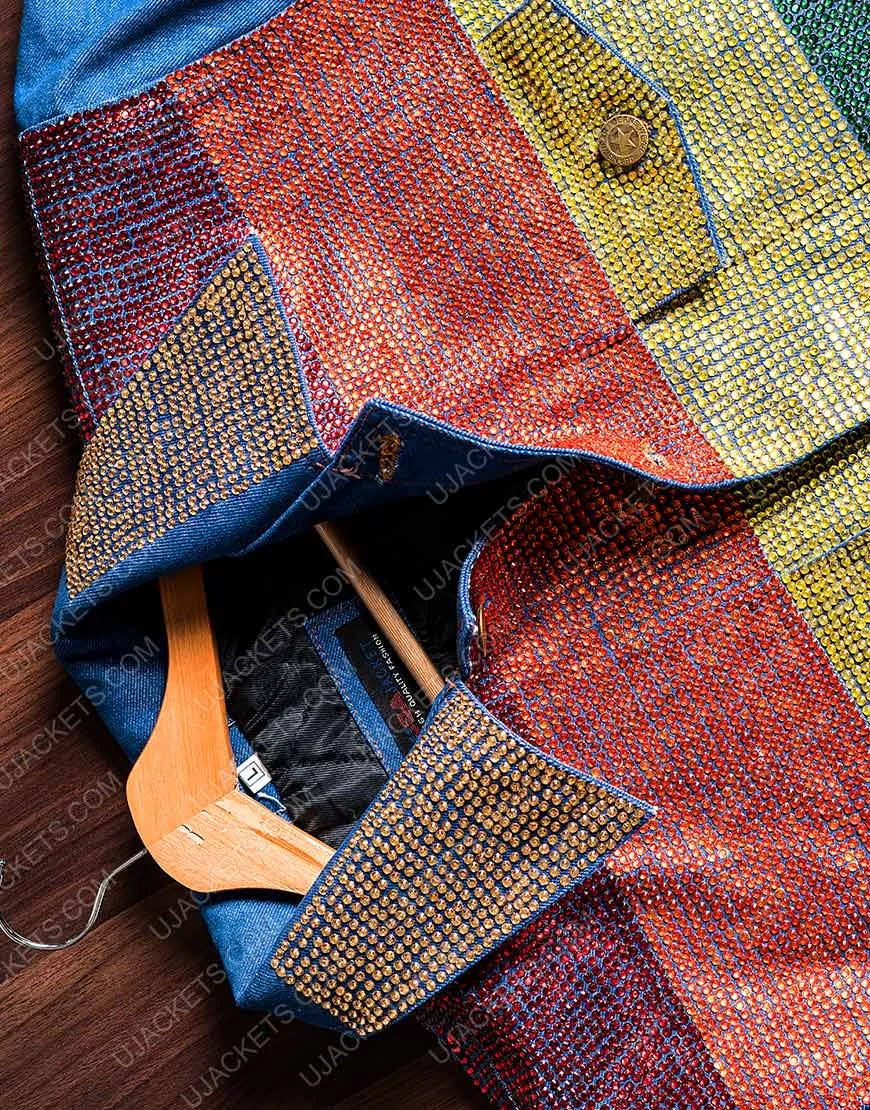 Kamala Harris Rainbow Jacket | Gay Pride Flag Denim Rainbow Jacket