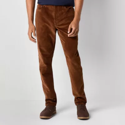 new!mutual weave Mens Slim Fit Corduroy Pant