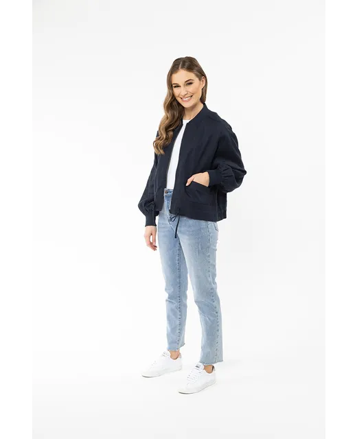Seeking Lola Keen Jacket - Navy Linen seeking lola