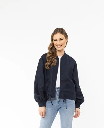 Seeking Lola Keen Jacket - Navy Linen seeking lola