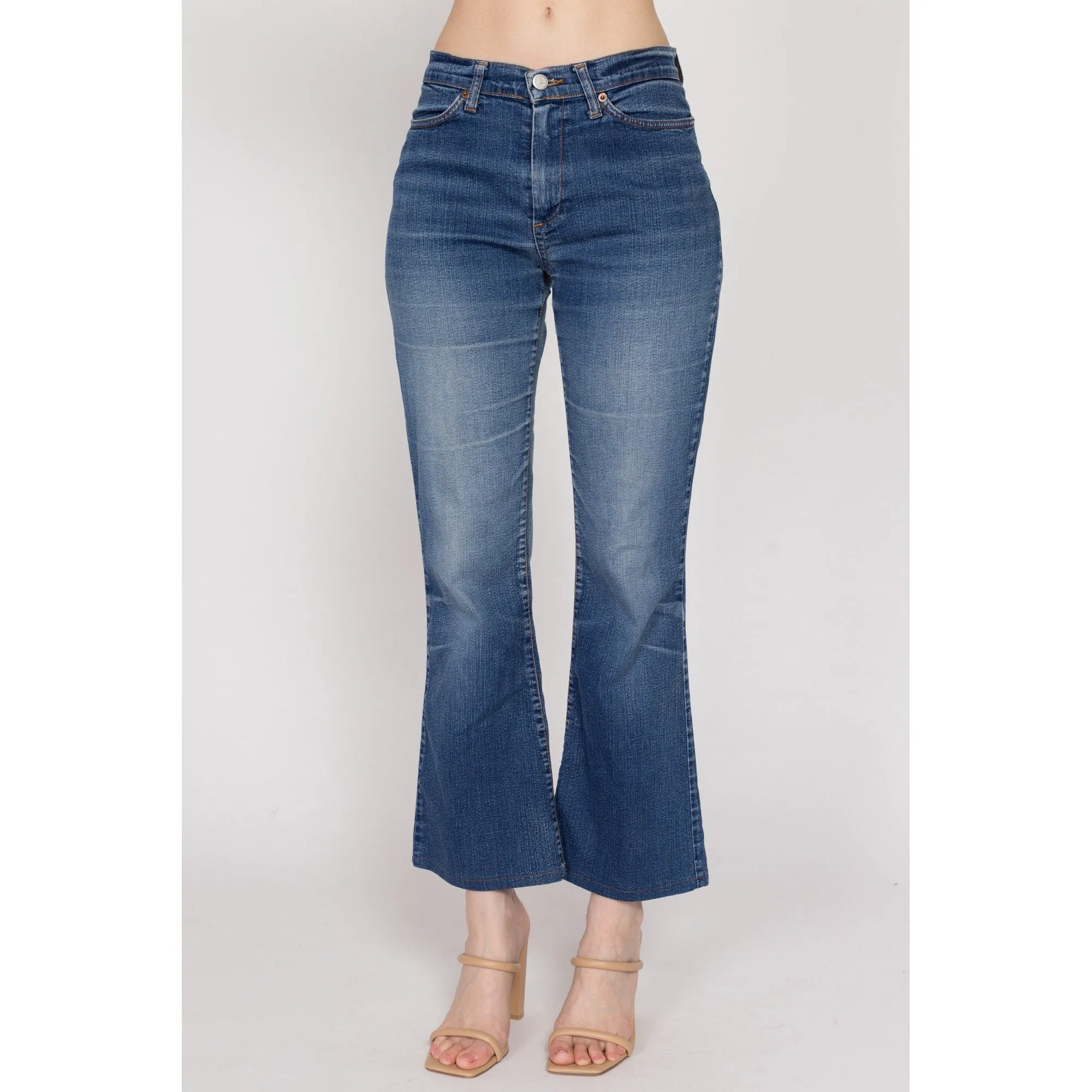 Small 90s Faded Mid Rise Flared Jeans