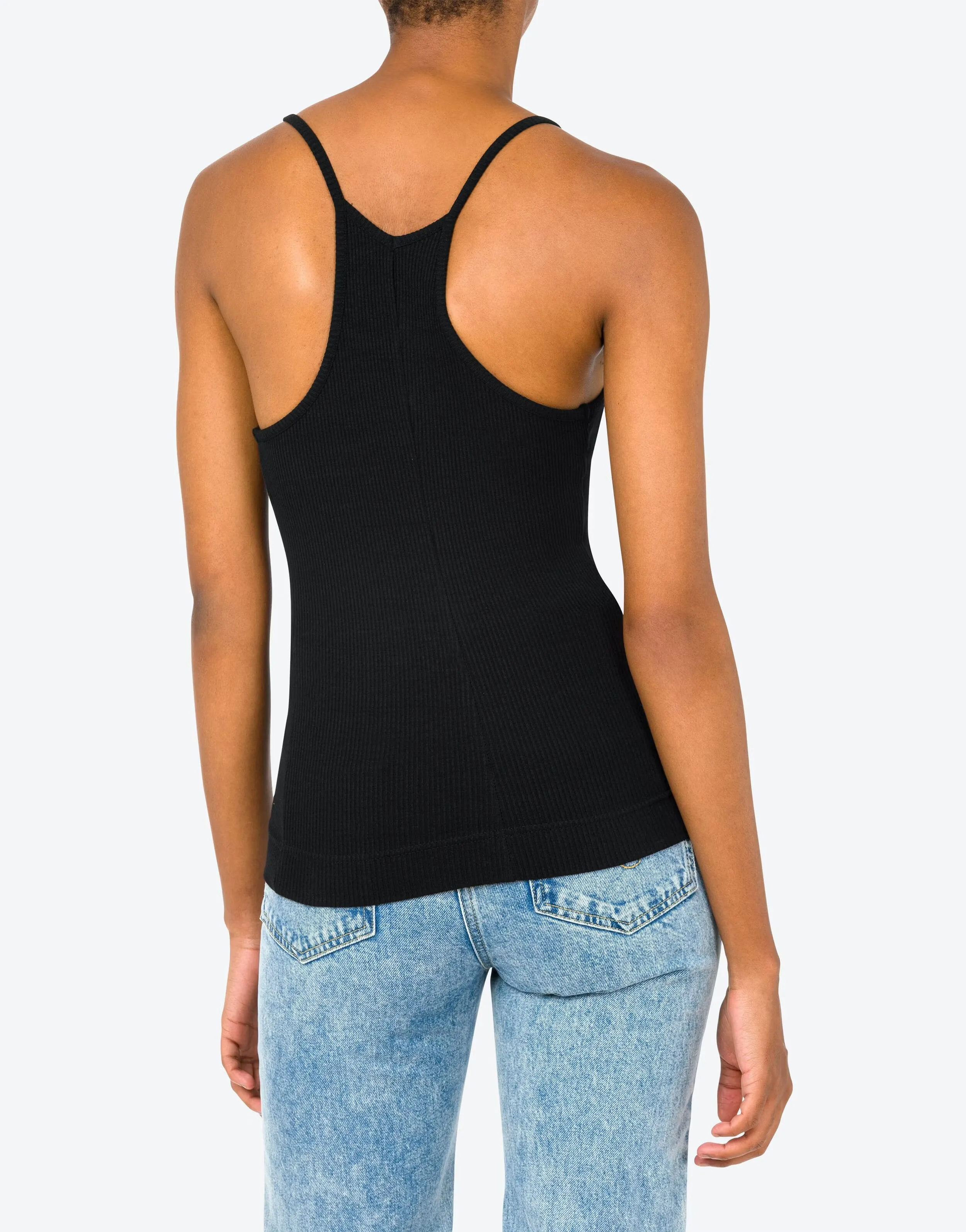 TOP DE ALGODÓN EN CANALÉ LOGO PATCH DE MOSCHINO JEANS - GRIS
