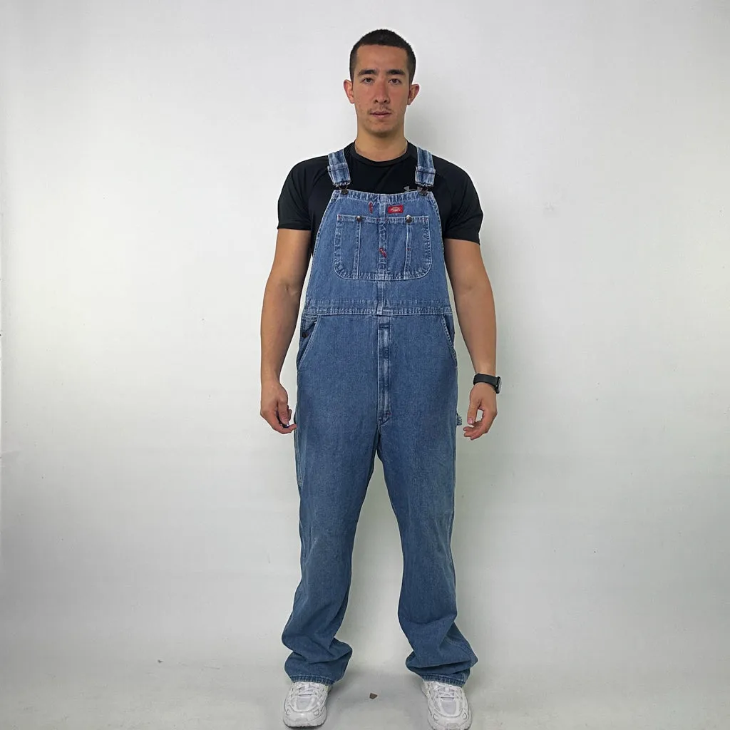Vintage Blue Dickies Carpenter Dungarees Trousers Pants Jeans (38x34)