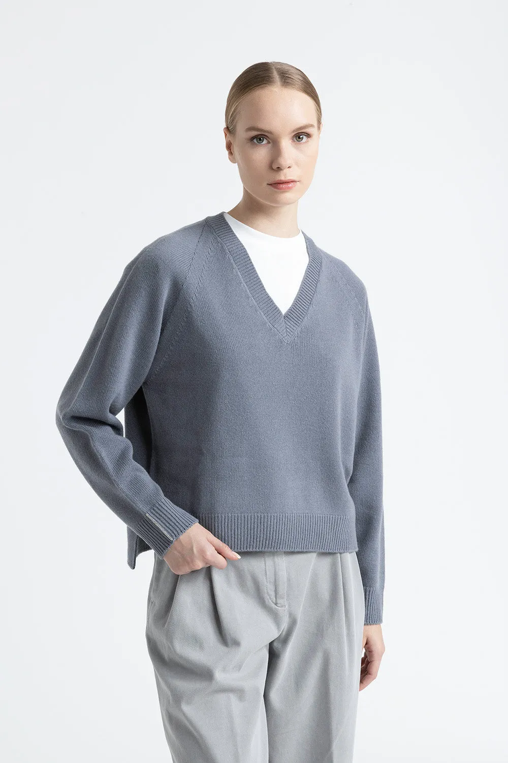 Wool, silk and cashmere sweater